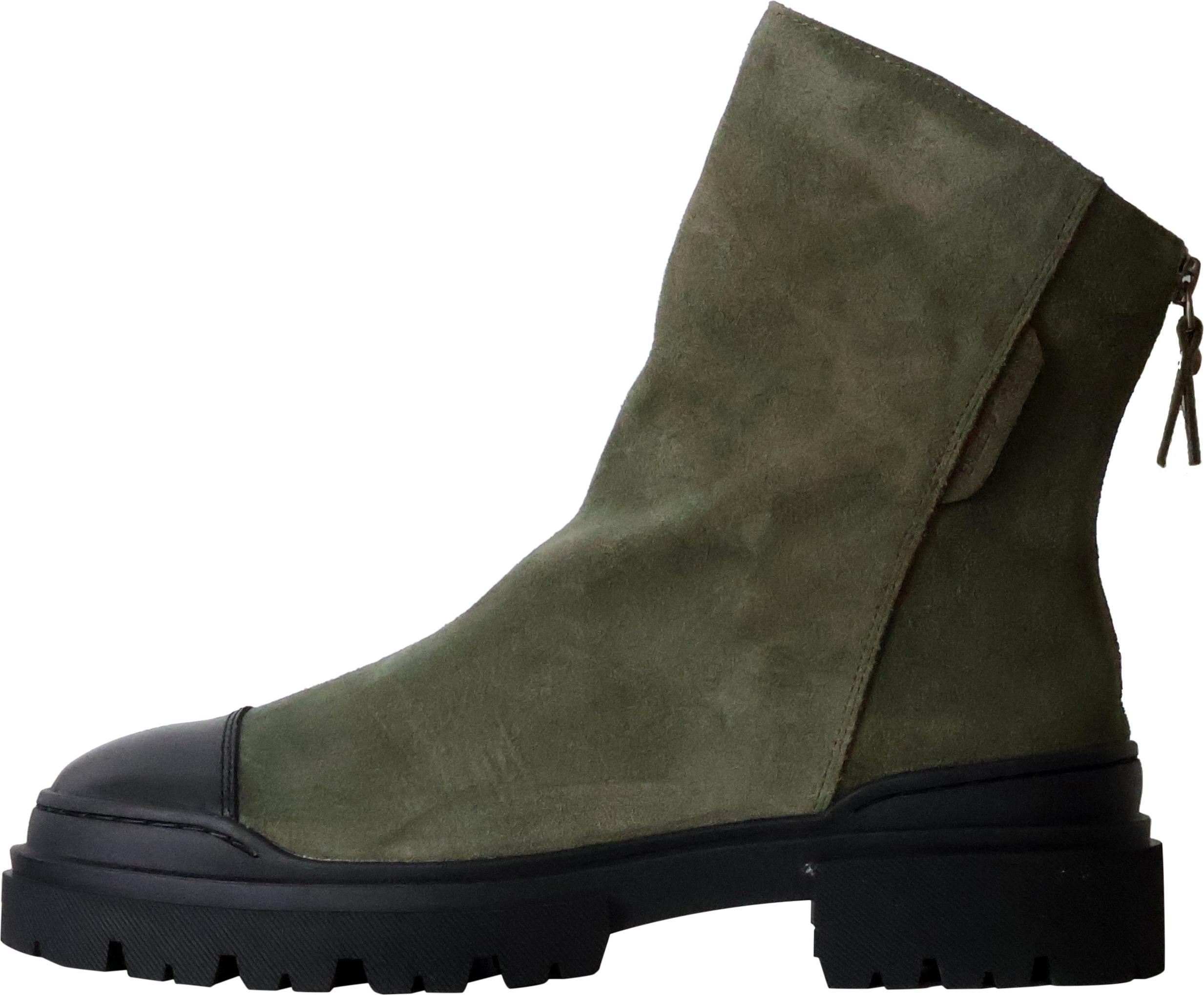 Emilie Karston Lederstiefeletten Fressia Kaki