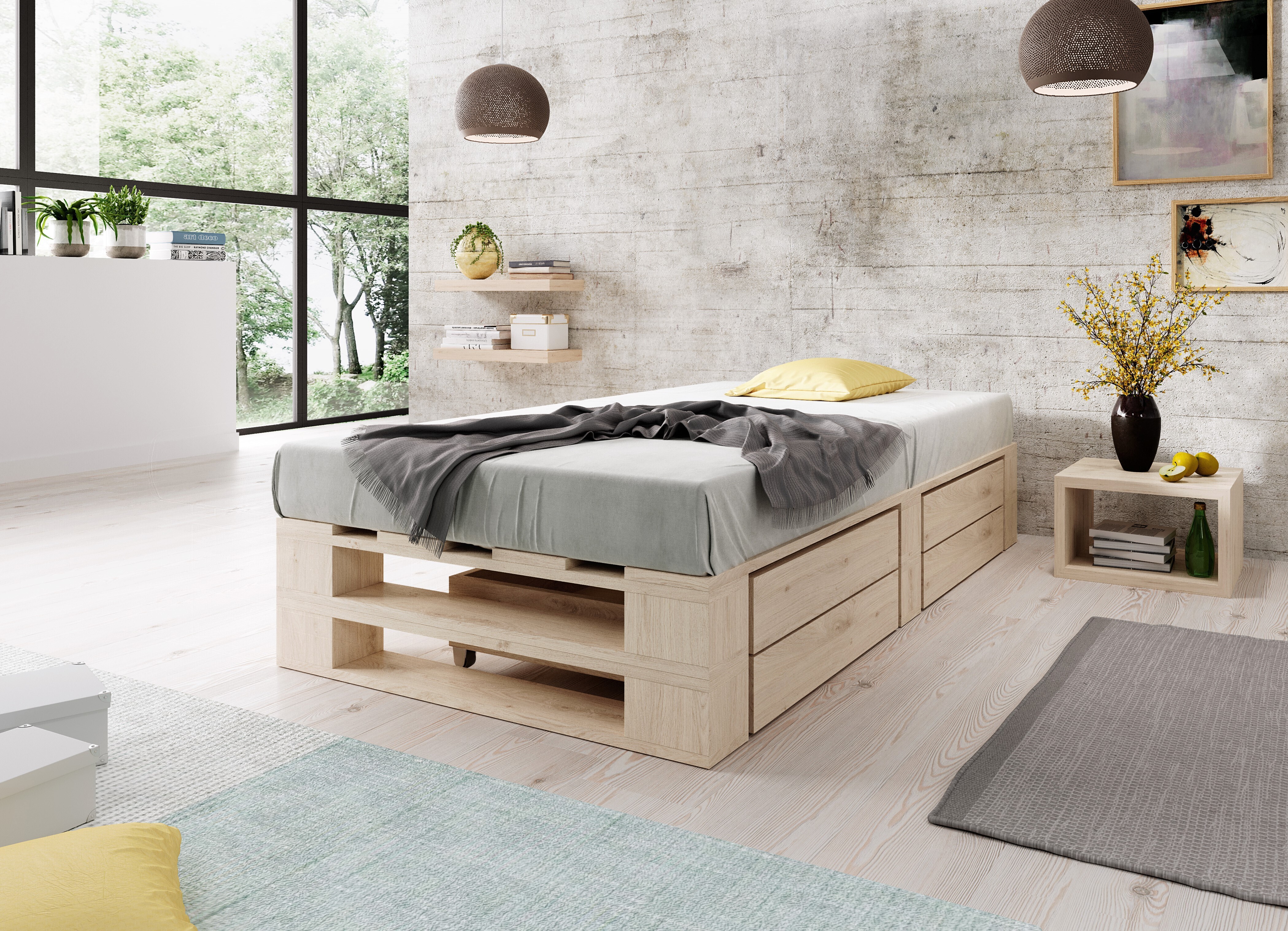 Fabelhafte Palettenbett Mit Stufe Ebenbild