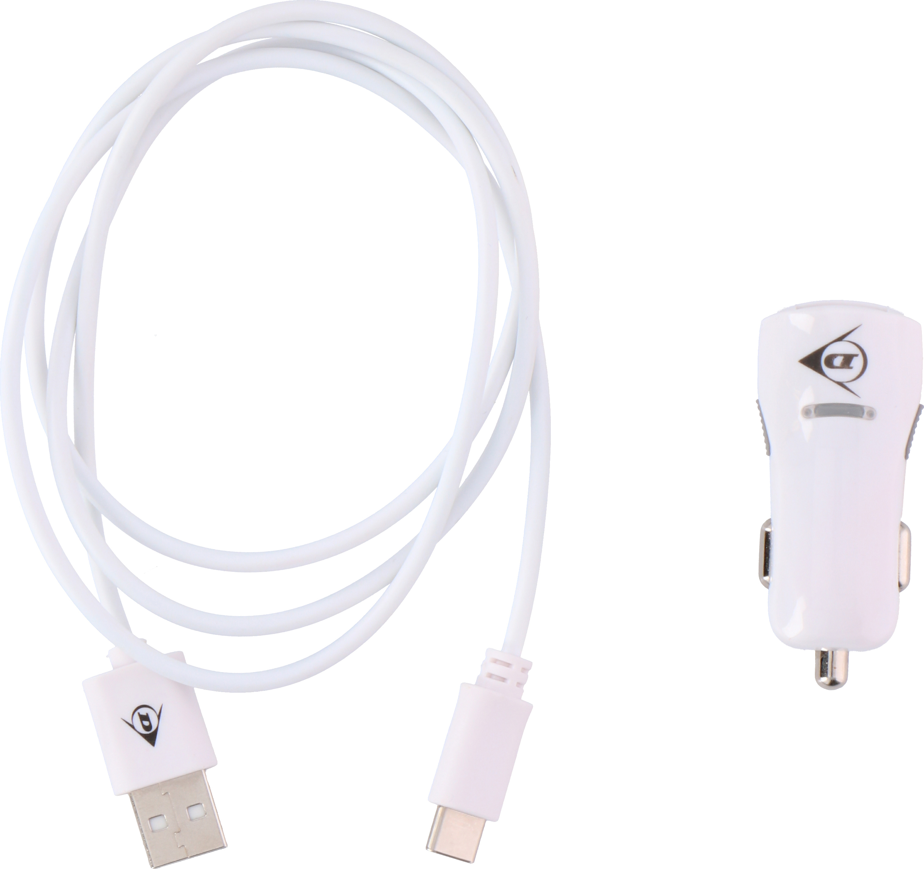 Nabíjačka mobilných telefónov Dunlop - typ C - 2 porty USB - 1 meter - biela