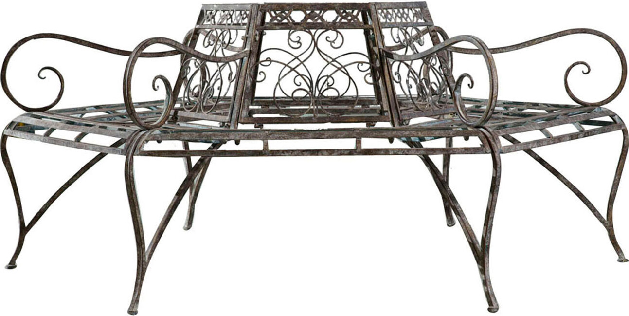 Garten bänke 153x153x86 cm, Gartenbank eisen, sitzbank garten, Grau