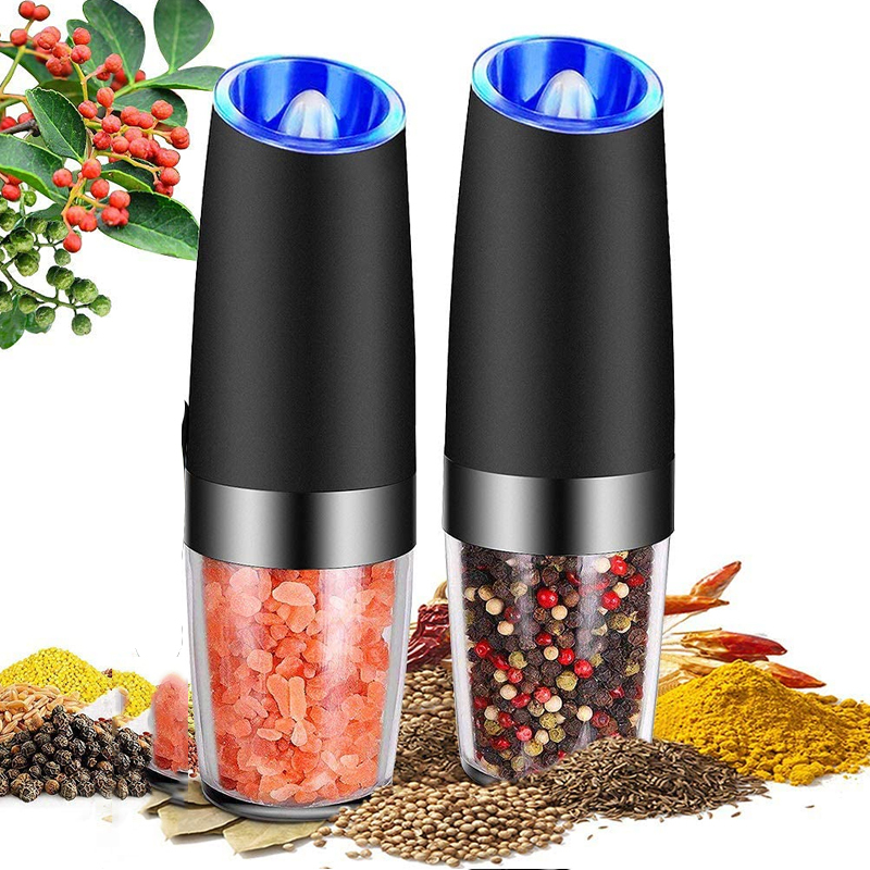bedee 2x Elektrische Salz und Pfeffermühlen Salzmühle Pfeffermühle Gewürzmühle LED 2tlg Set Elektrische Salz- und Pfeffermühlen Salzmühle Pfeffermühle Gewürzmühle