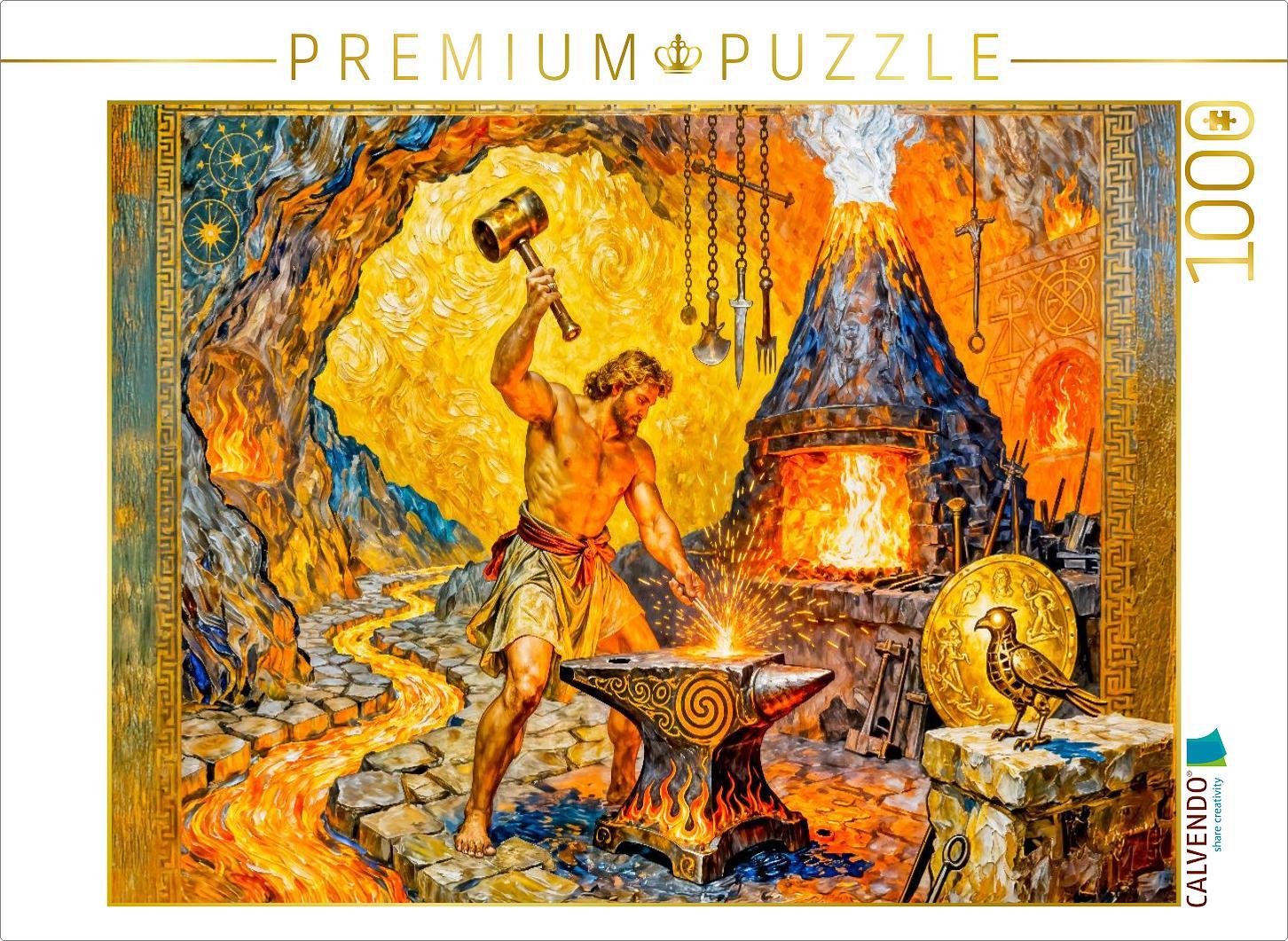 CALVENDO Puzzle Hephaistos Gott des Feuers | 1000 Teile Lege-Größe 64x48cm Foto-Puzzle für glückliche Stunden