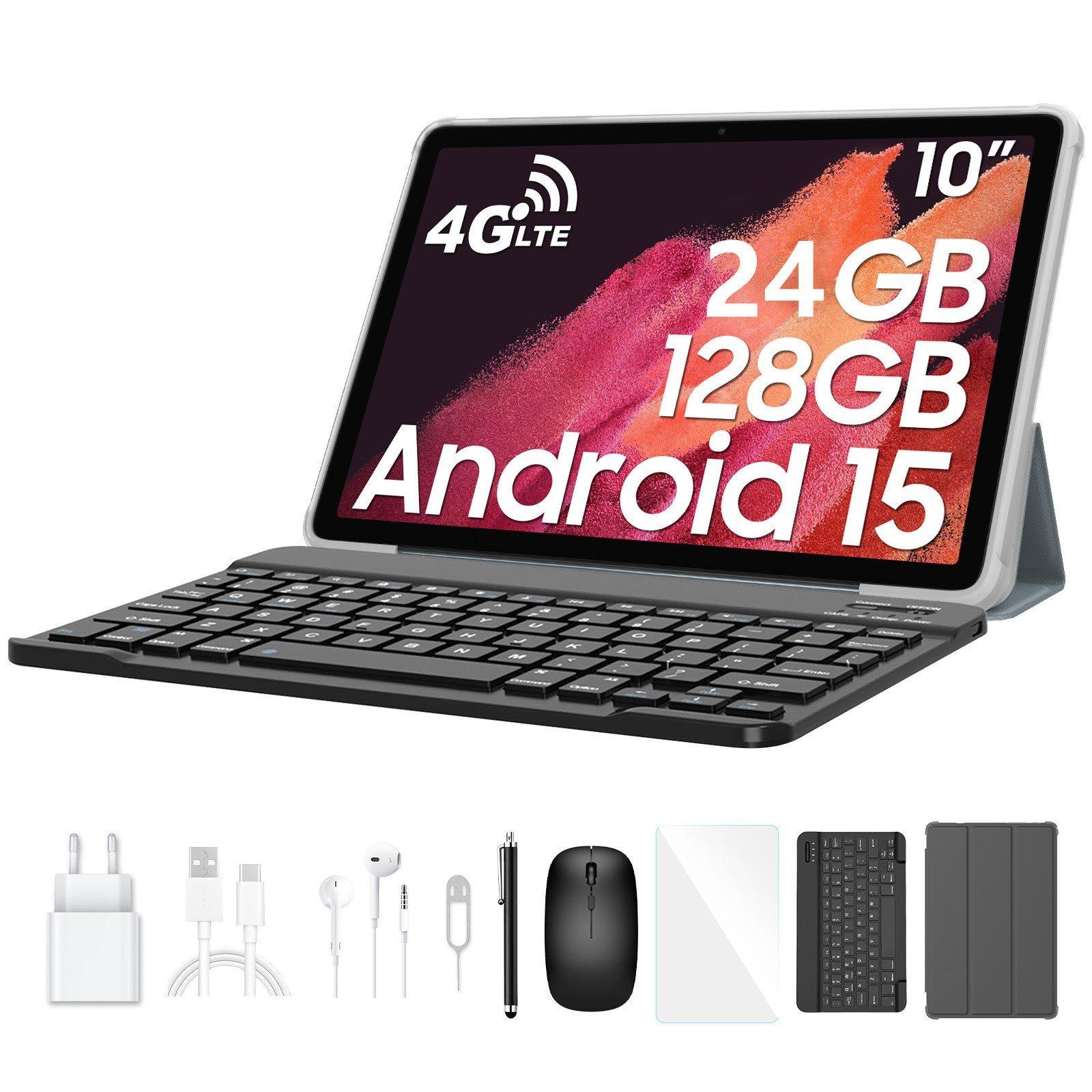 Blackview Tab 60 Pro Tablet Android 15, 24GB RAM + 128GB ROM/2TB, AI Tablet 10 Zoll mit Widevine L1, Unisoc T606 Octa-core Gaming Tablet, Dual 4G SIM