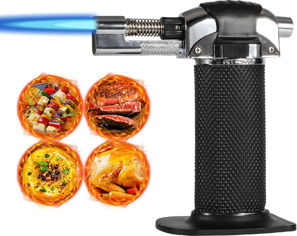 Qivee Flambierbrenner Bunsenbrenner Mini Gasbrenner Sturmflamme Crème-Brûlée Feuerzeug SSS-G001/Brenner