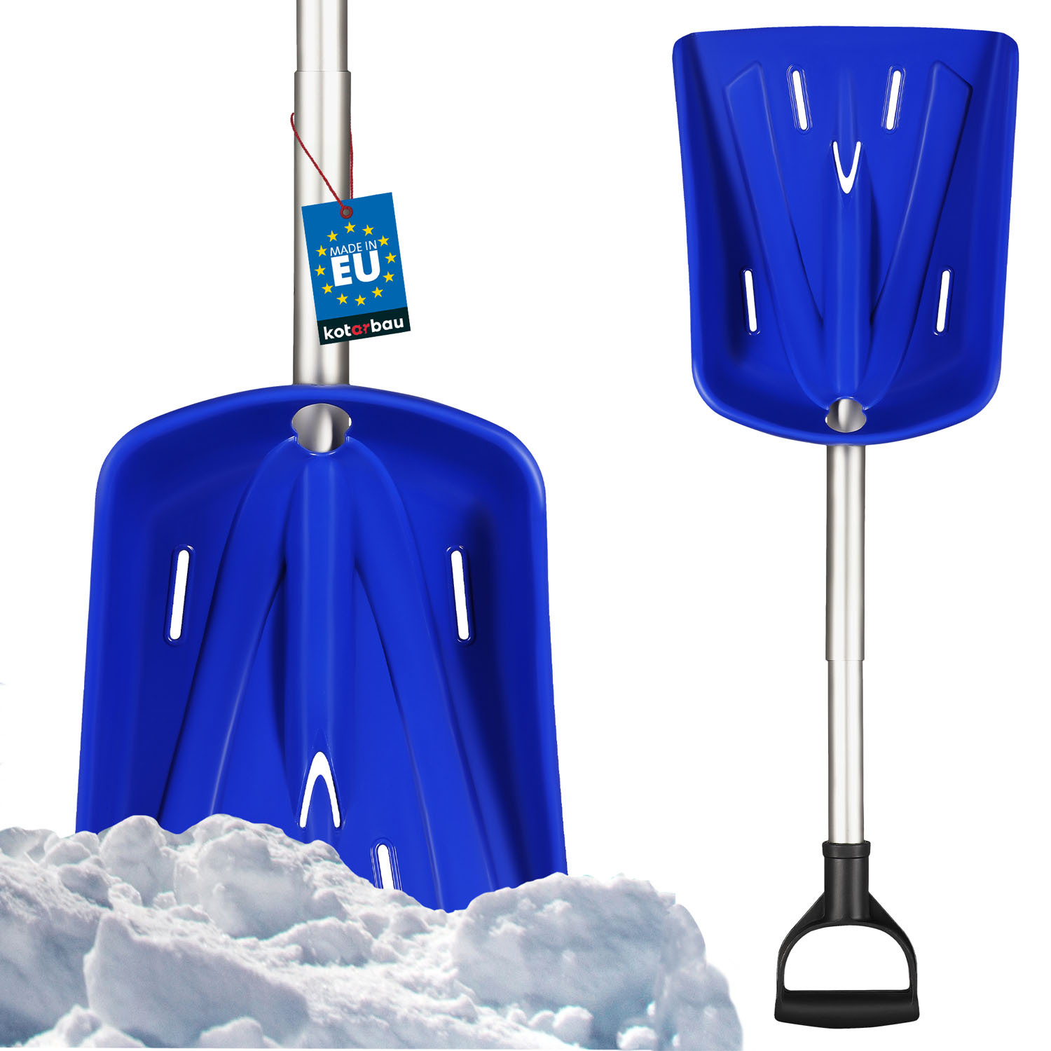 KOTARBAU® Schneeschaufel Alu Schneeschieber 27 x 33 cm Teleskop Autoschneeschaufel mit Metall Stiel Schneeschippe Schneeschufeln Schnee Autoschaufel