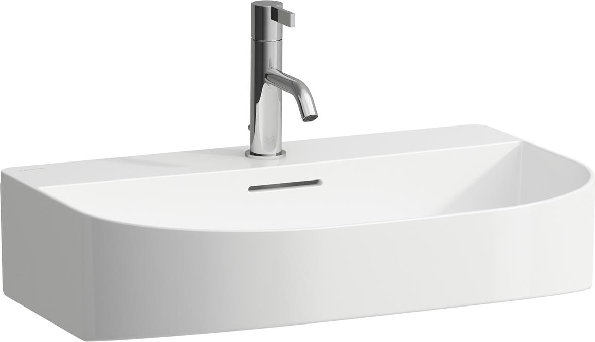 LAUFEN Sonar Aufsatzwaschtisch, 3 Hahnlöcher, ohne Überlauf, 600x420mm, geschliffen, H8163424001581