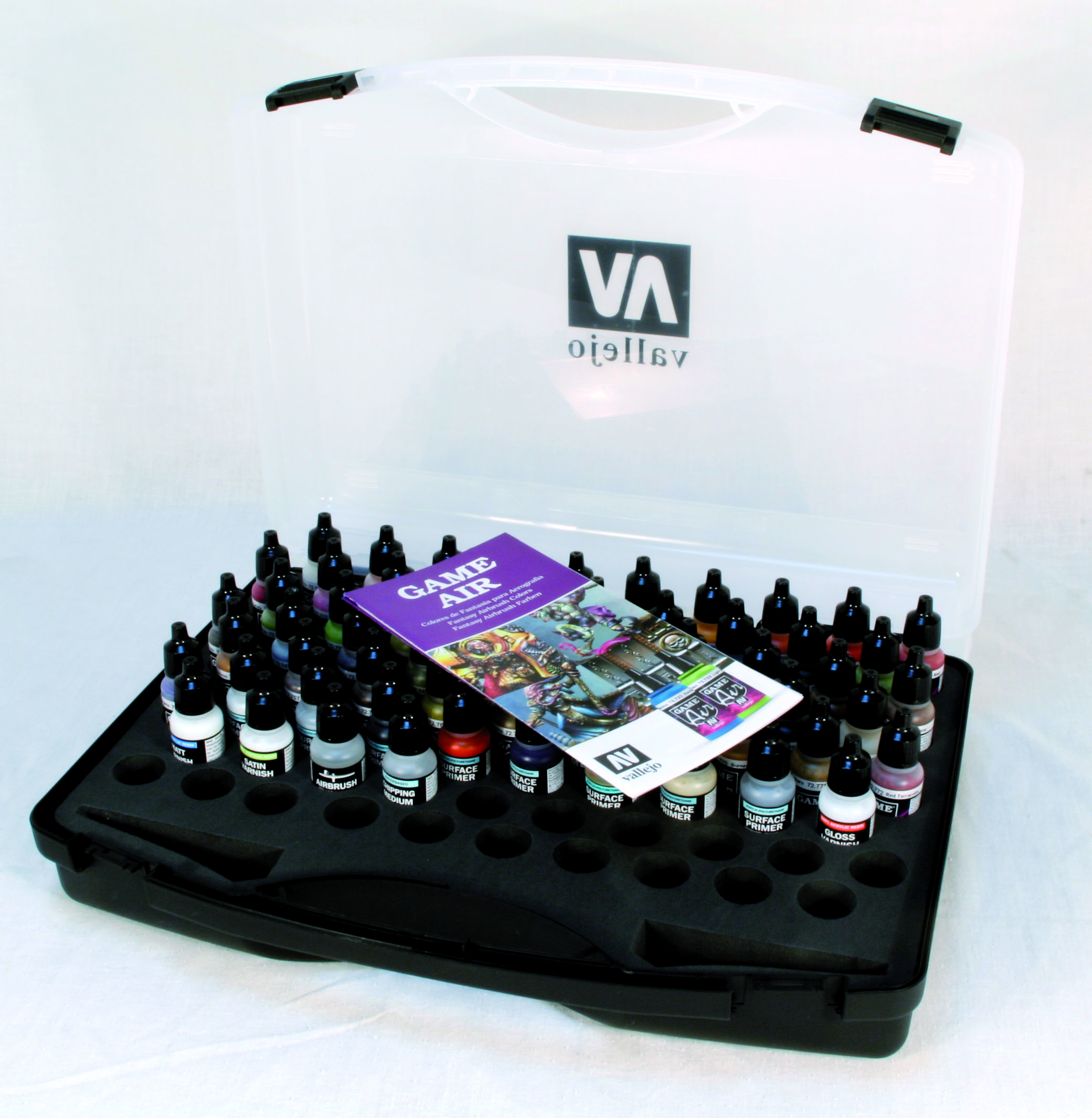 Vallejo Game Air, 17 ml, Schwarz, Blau, Bronze, Braun, Gold, Grün, Grau, Violett, Rot, Silber, Violett, Weiß, Gelb, Flasche 72.872