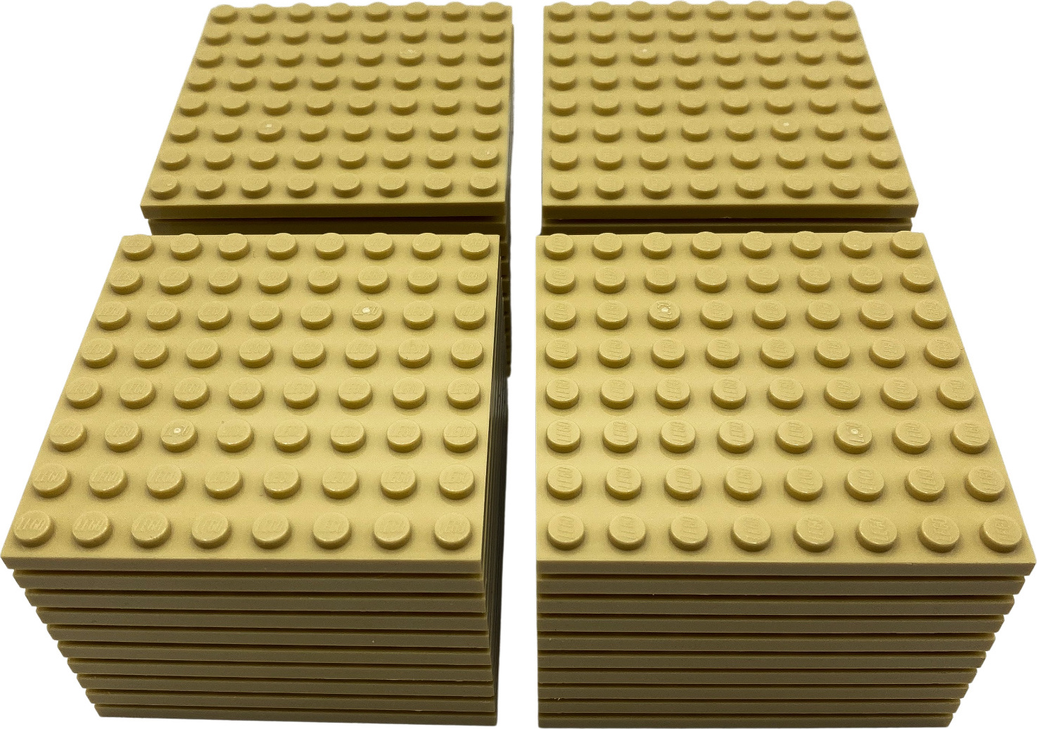10x LEGO stavebnica 8x8, béžová