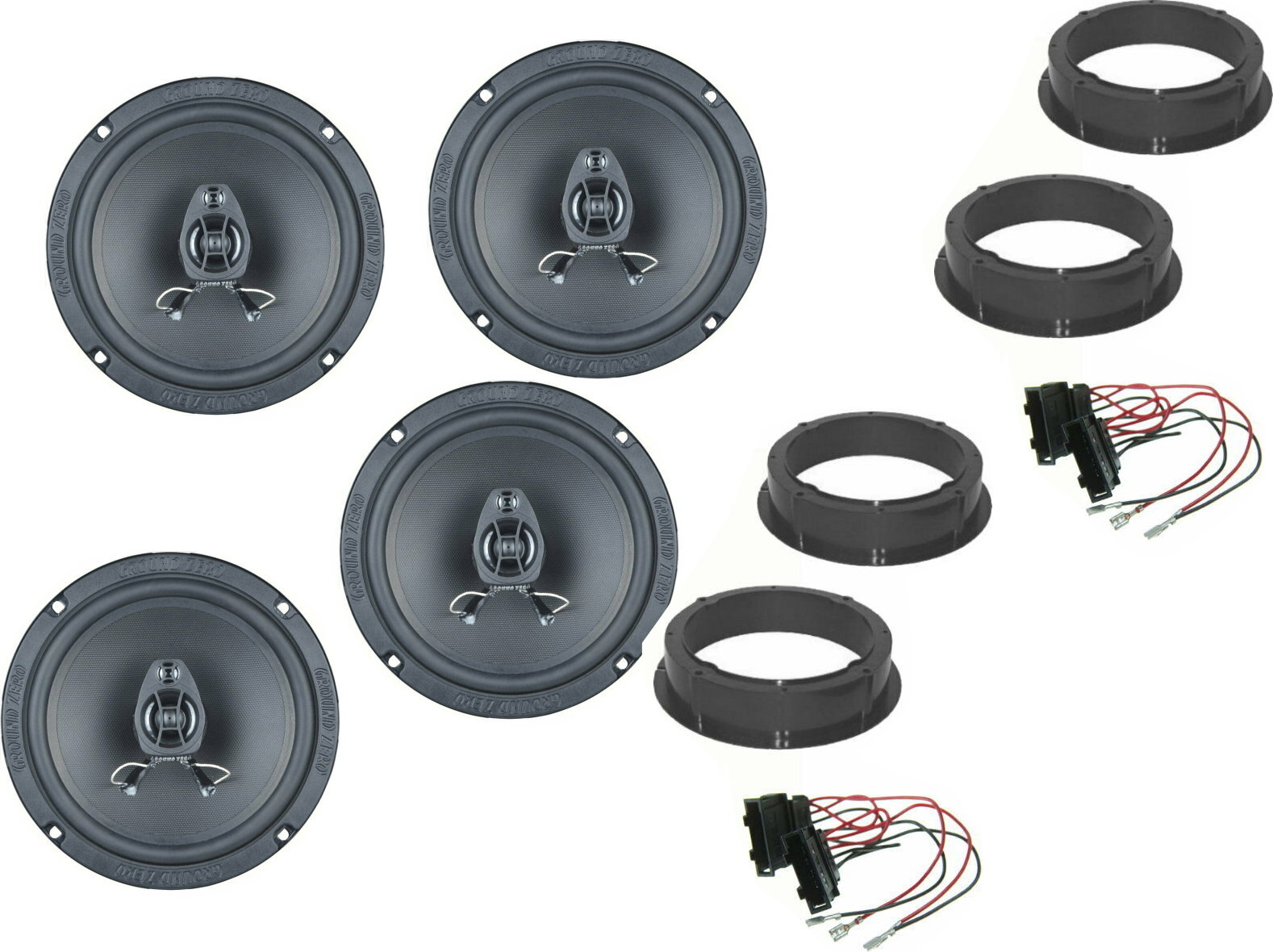 DSX Ground Zero Boxen Set für VW Scirocco III BJ 08-17 Tür Vorn Hinten 480 W gz2koascirocco