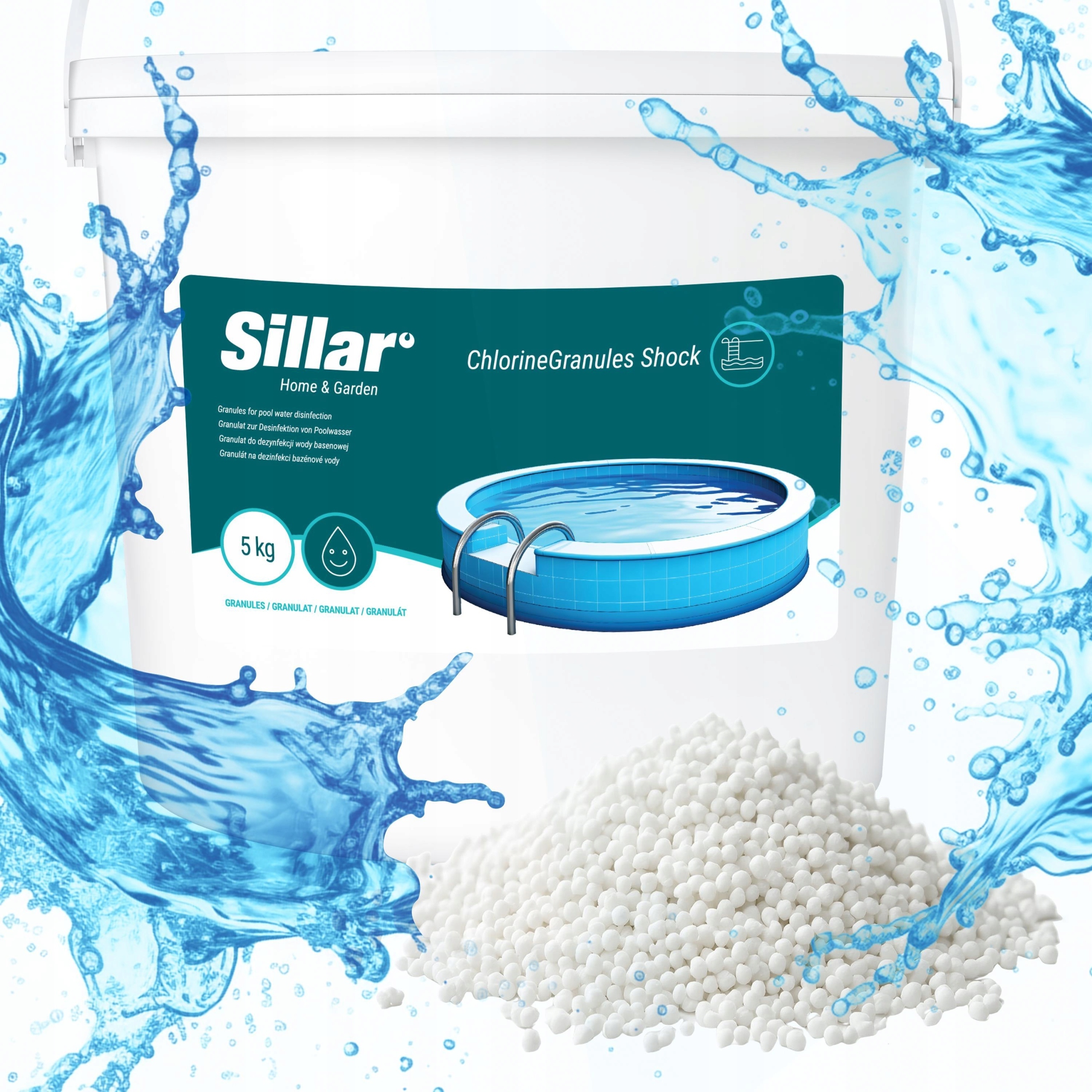 Sillar Chlorgranulat 5kg – Pool Schockchlor Granulat für Schwimmbad Wasserpflege SIL2245-5