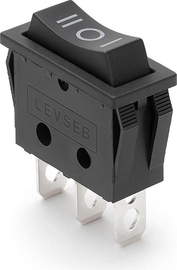LEVSEB Wipptaster 3pin 15A 250VAC, TASTER Einbauöffnung 30,5x11 Wippe schwarz