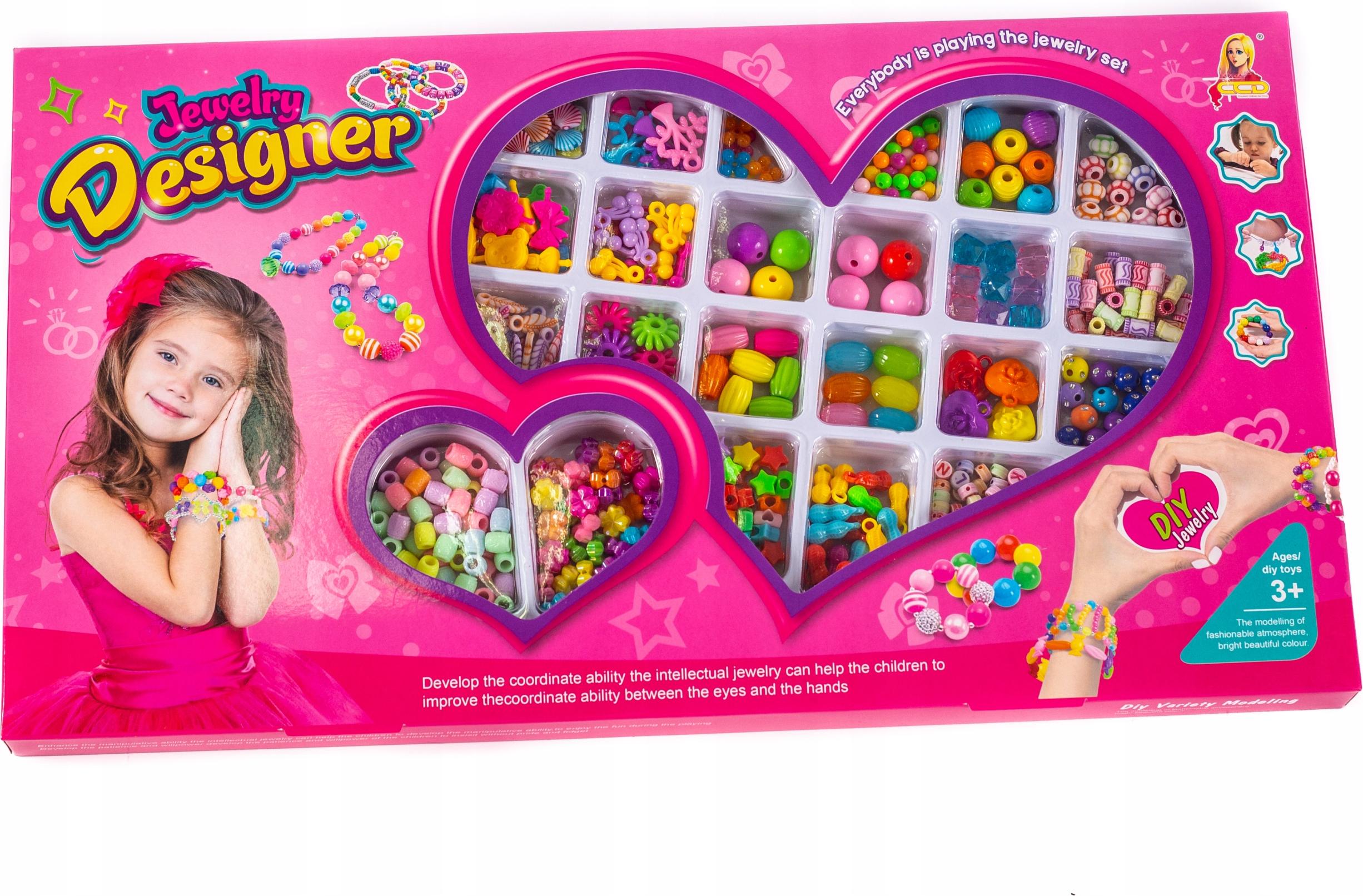 Midex XXL Perlenset Schmuckherstellung - Armbänder Bastelset für Kinder - Bunte DIY Perlen