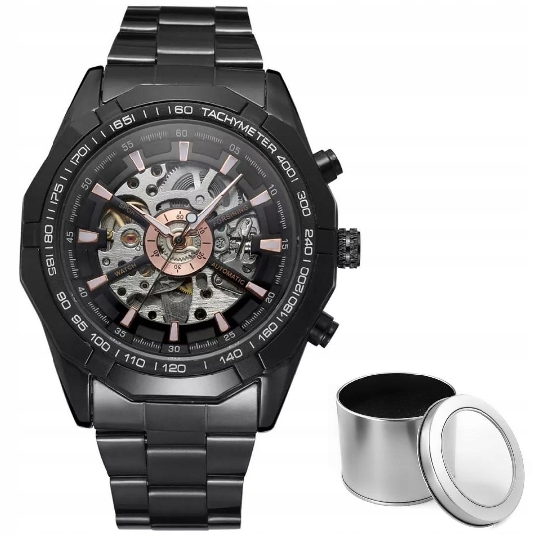 Pánske Mechanické Hodinky Automatické Oceľové Luxusné Víťaz + Darčeková Krabička