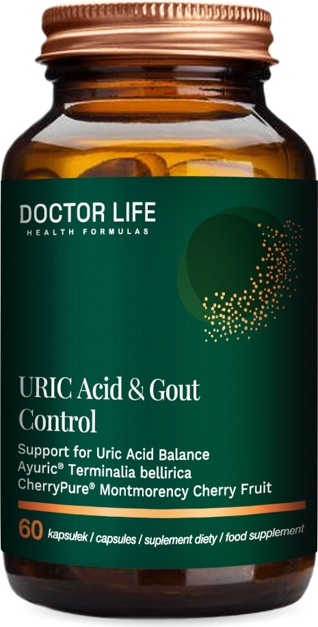 Doctor Life Uric Acid & Gout Control zur Unterstützung der Aufrechterhaltung eines normalen Harnsäurespiegels, 60 Kapseln