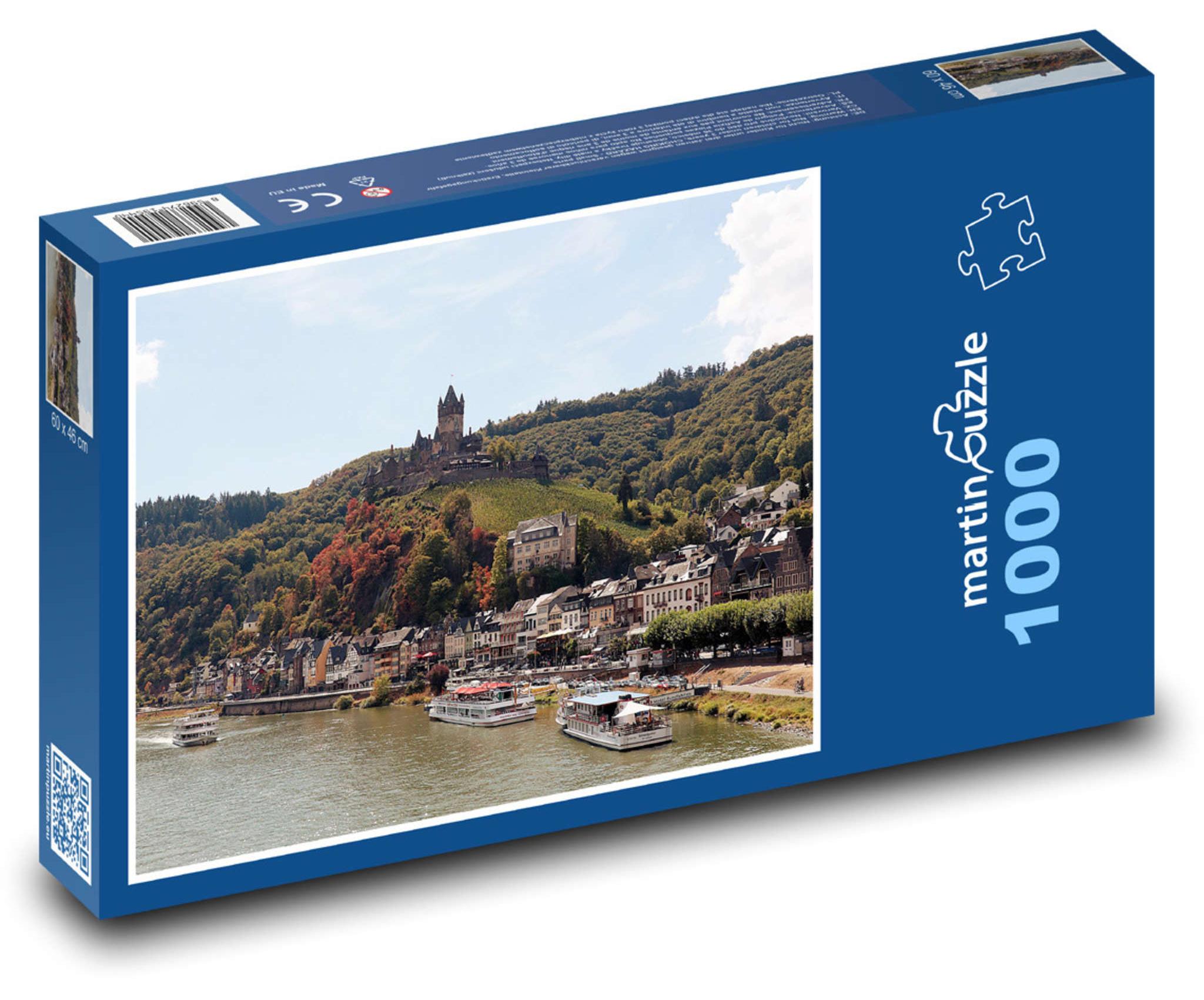MCprint Puzzle 1000 Burg über Fluss und Weinbergen - martinpuzzle