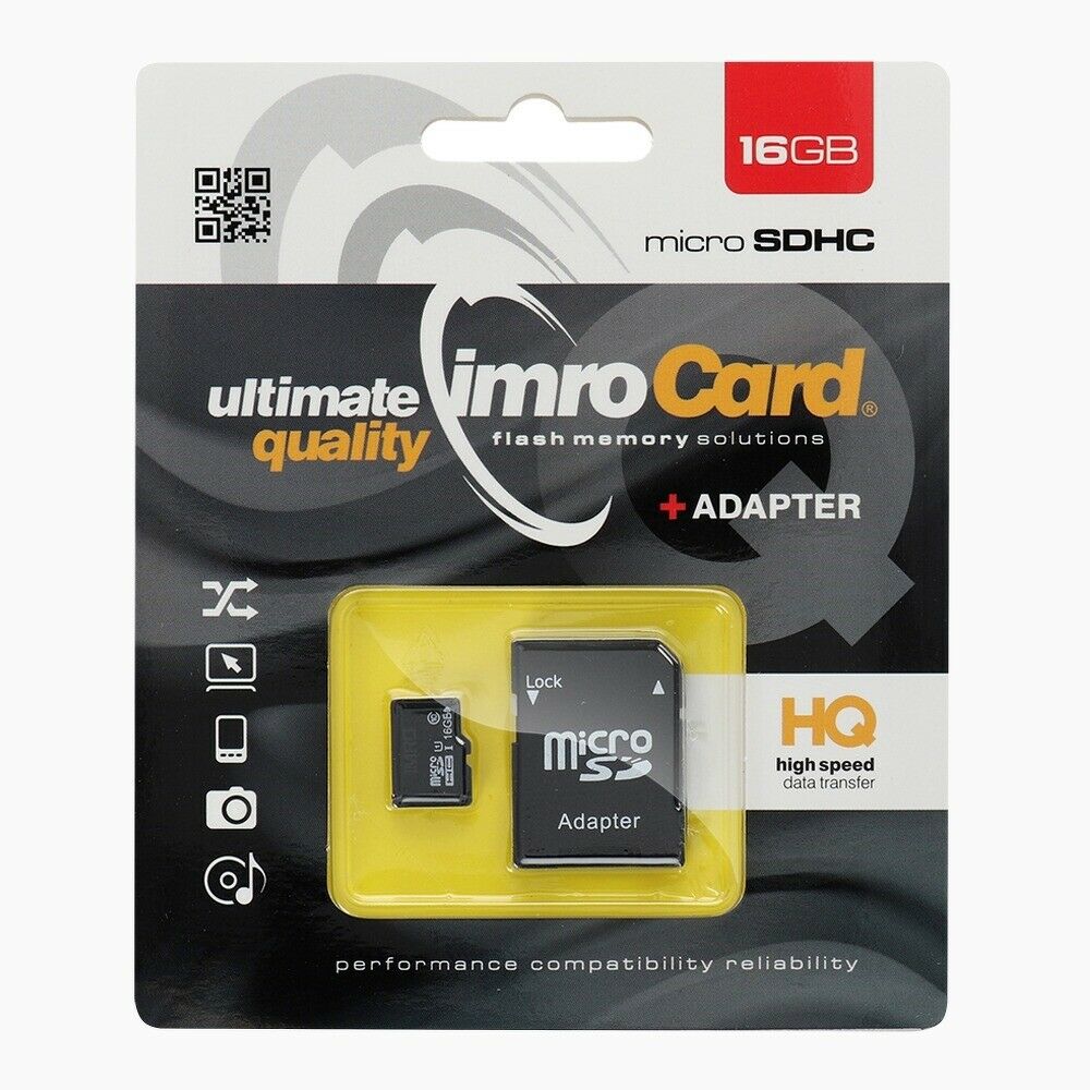 SPEICHERKARTE IMRO microSD 16GB Klasse 10 UHS mit SD Adapter 10/16G UHS-I ADP