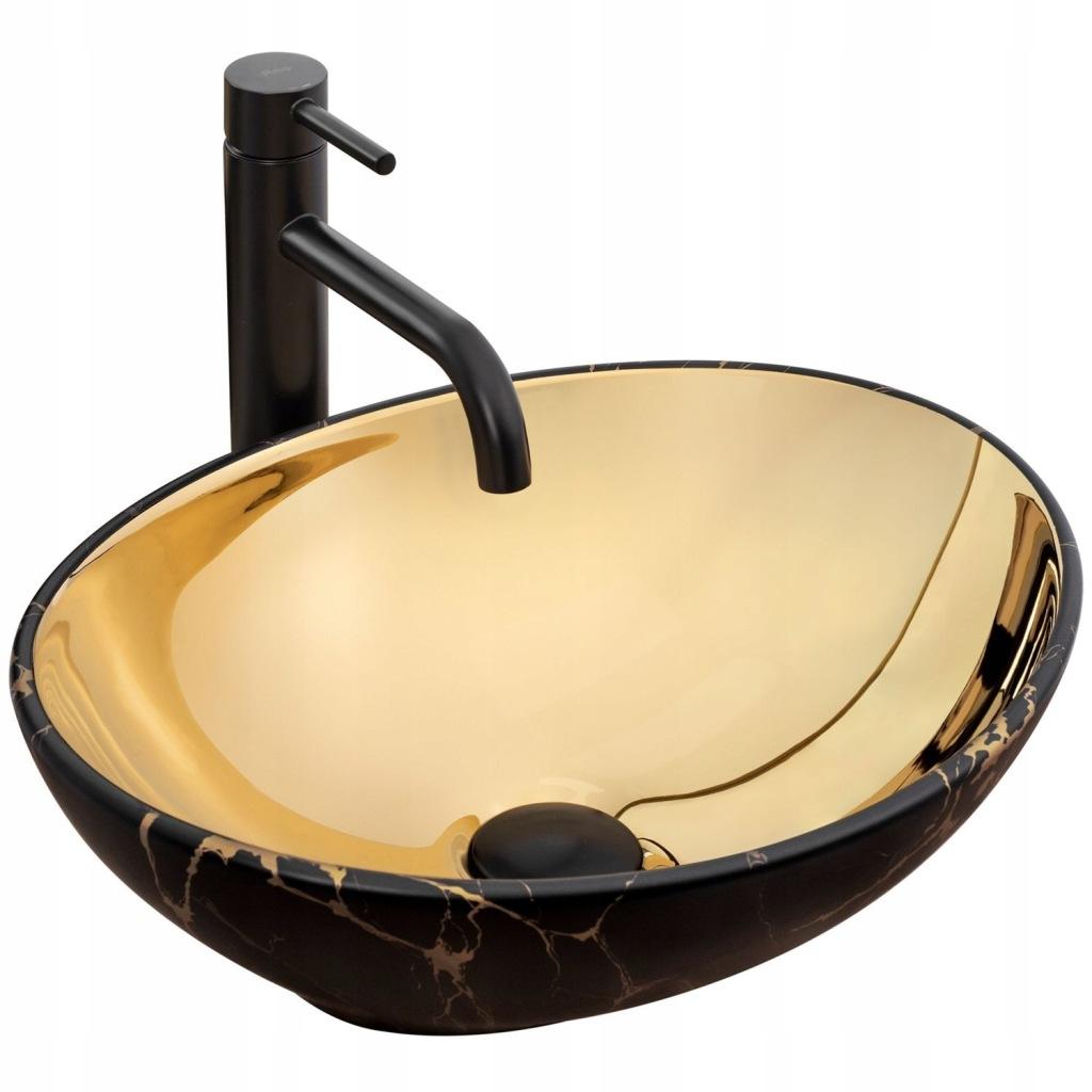 Sonstige Set Keramik Waschbecke Gold Waschbeckenarmatur und Waschbeckenstöpsel Modern