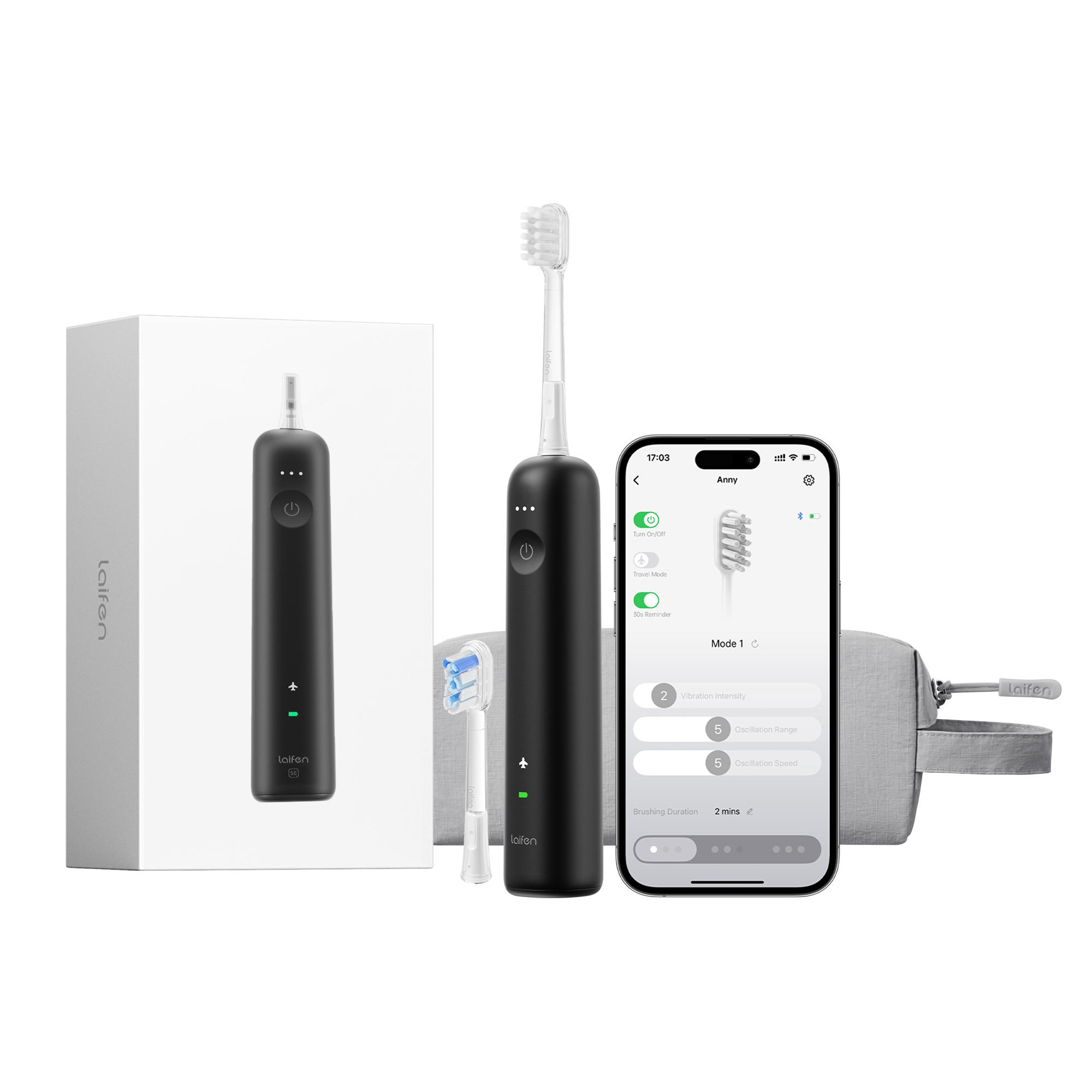 Laifen Wave Spezial Elektrische Zahnbürste mit 2 Bürstenköpfe und Reisetasche