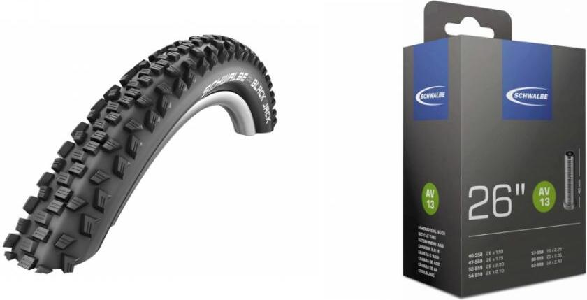 Schwalbe 1x Reifen BLACK JACK 26x2.10 + 1x Schwalbe AV13 lose