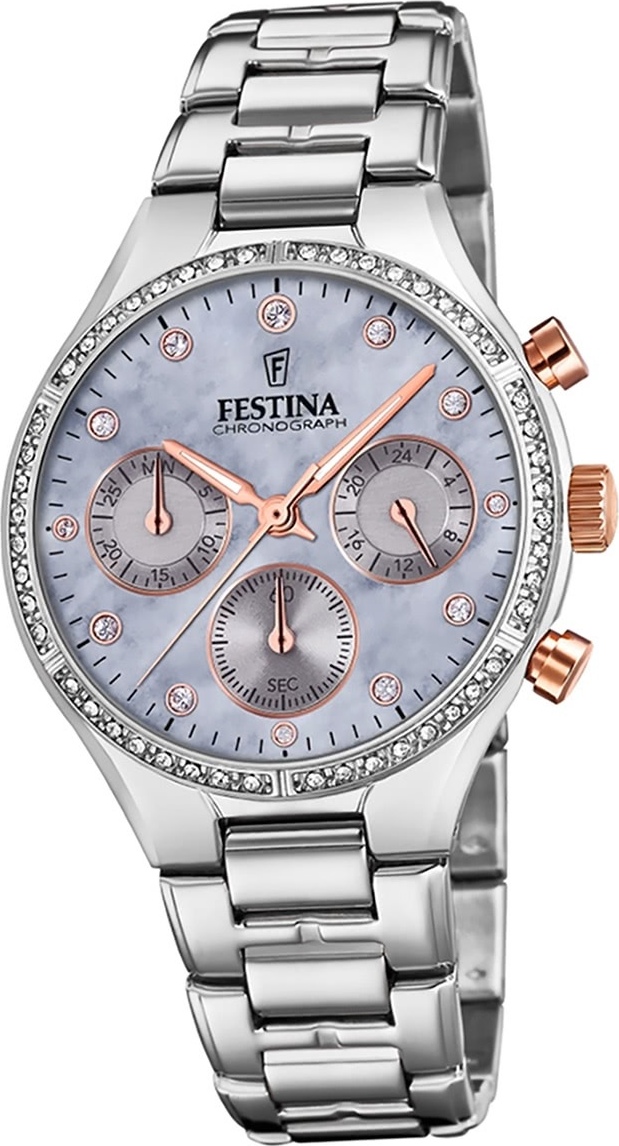 Festina Nerezové dámske hodinky F20401/3 Náramkové hodinky strieborné Boyfriend D2UF20401/3