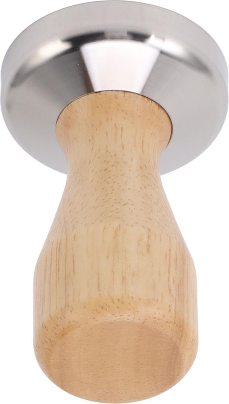 Cocosity Kaffee Tamper 304 Edelstahl Basis Kaffeepulver Bohnenpresse Hammer mit Holzgriff für Home Cafe 51mm