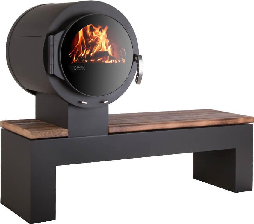 Kaminofen Kanuk BANK Flamme gestrahlt