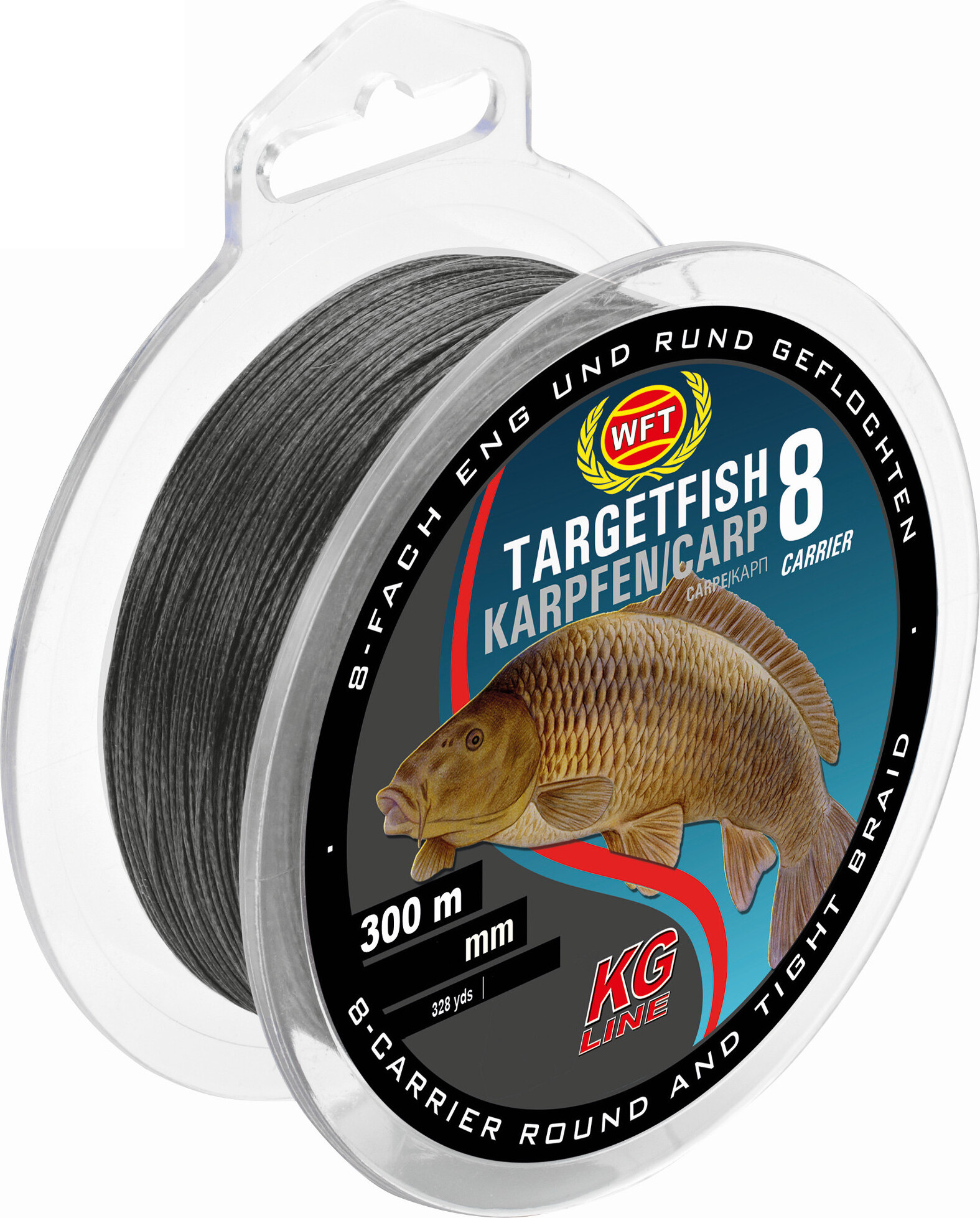 WFT TF8 Karpfen black 0,22mm 300m 20Kg - Karpfenschnur 1D-C 440-022