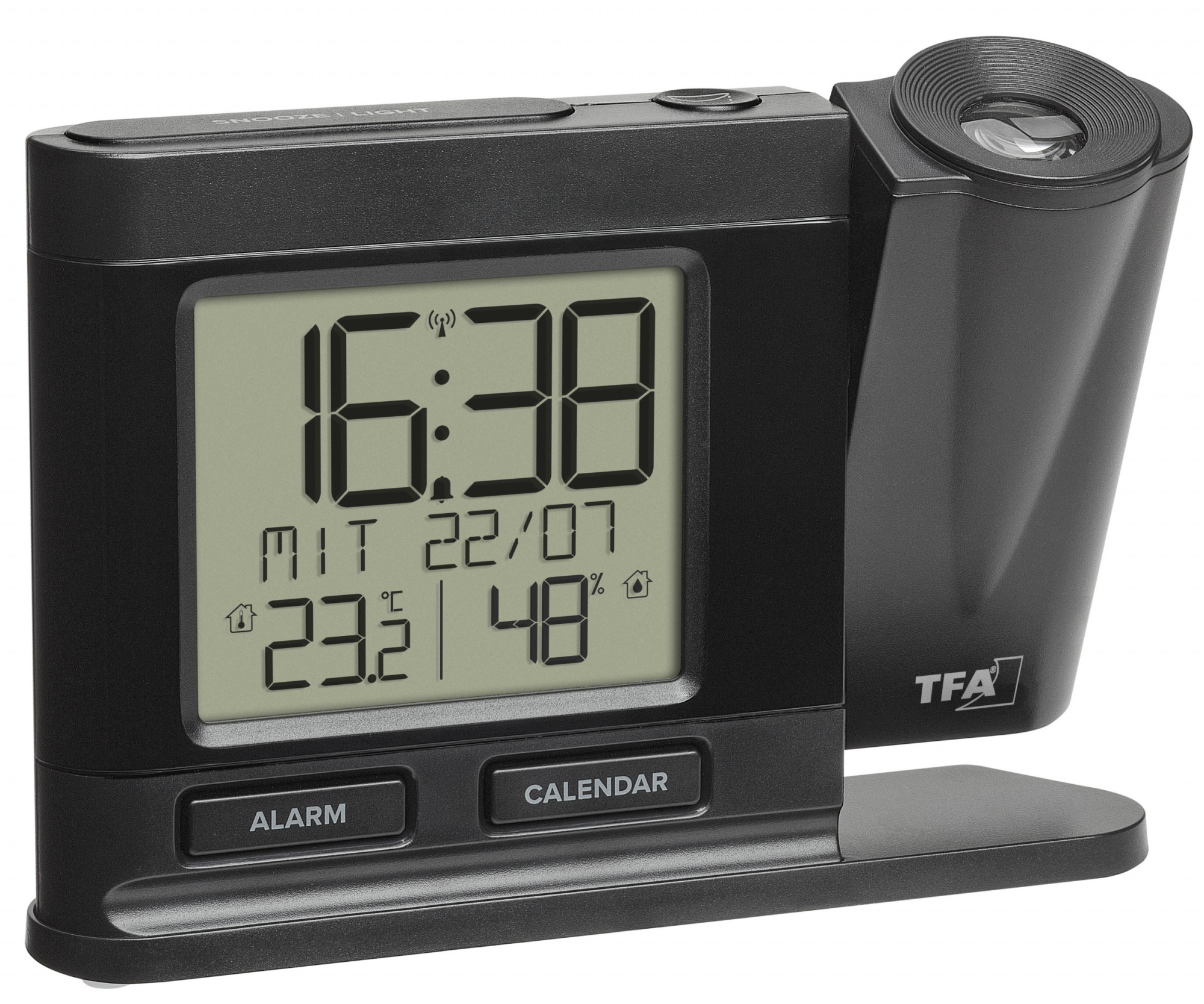 TFA Dostmann 60.5017.01 Funk Wecker Schwarz Alarmzeiten 1 (60.5017.01)