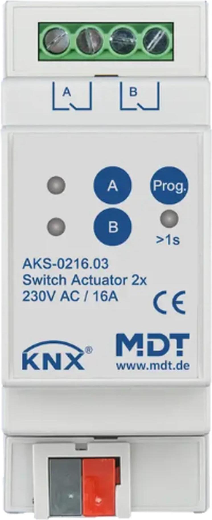 MDT technologies GmbH MDT technologies Schaltaktor 2-fach 2TE AKS-0216.03