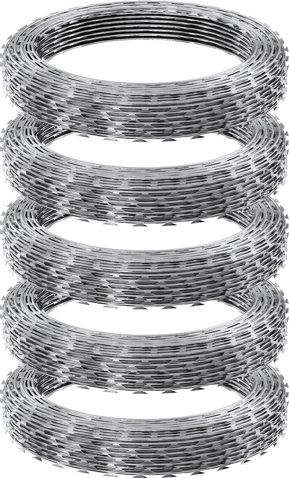 SucceBuy-Stacheldraht, 75 m verzinkter Stacheldrahtzaun, 5 Rollen Stacheldraht für den Garten, Stacheldrahtbandzaun SD-SRBW17.5-BTO22