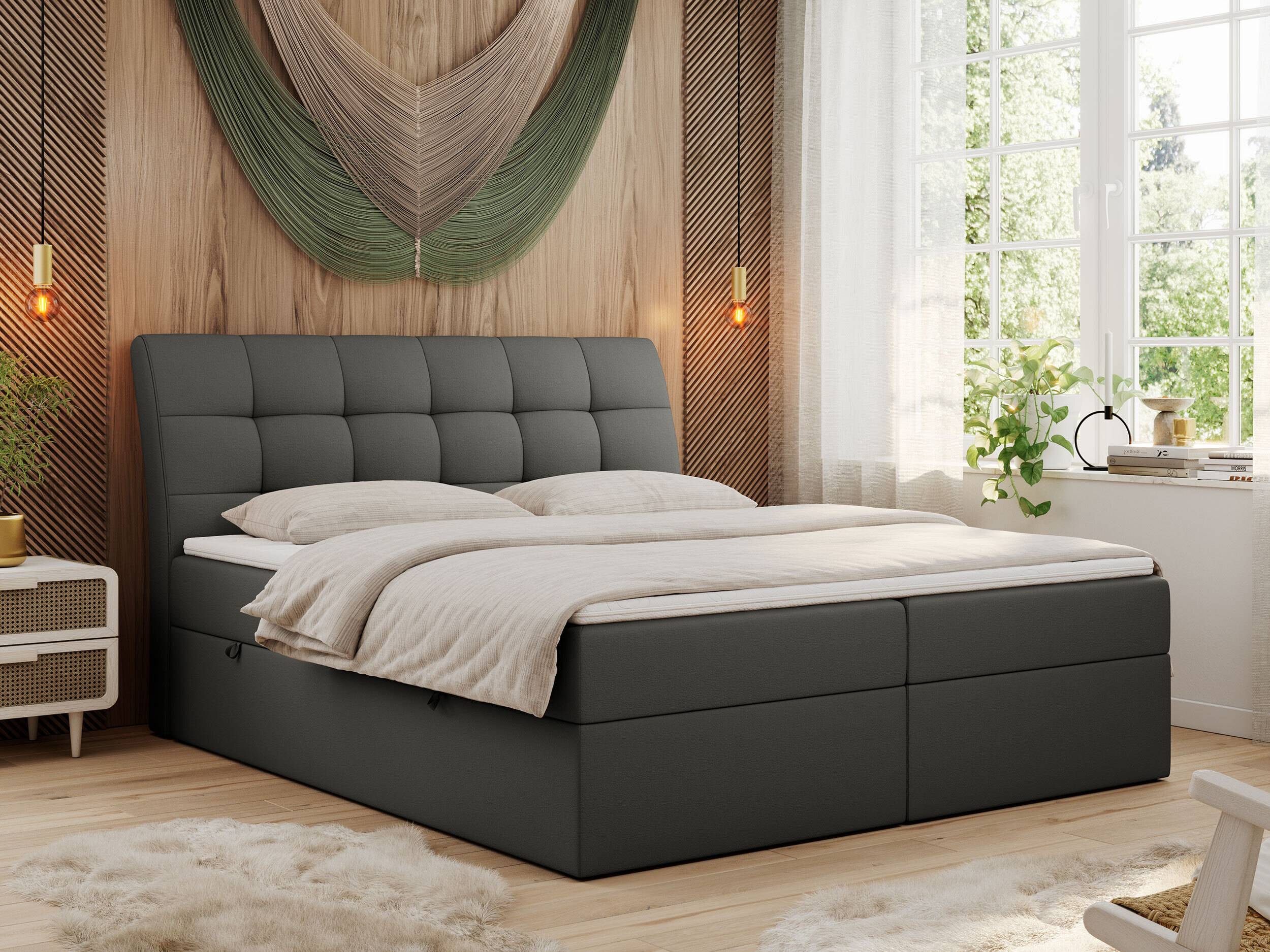 Doluna Premium Boxspringbett Perris 200x200 Cm – Made In Germany Mit Tonnen-Taschenfederkern, Topper & All-Inclusive Lieferung