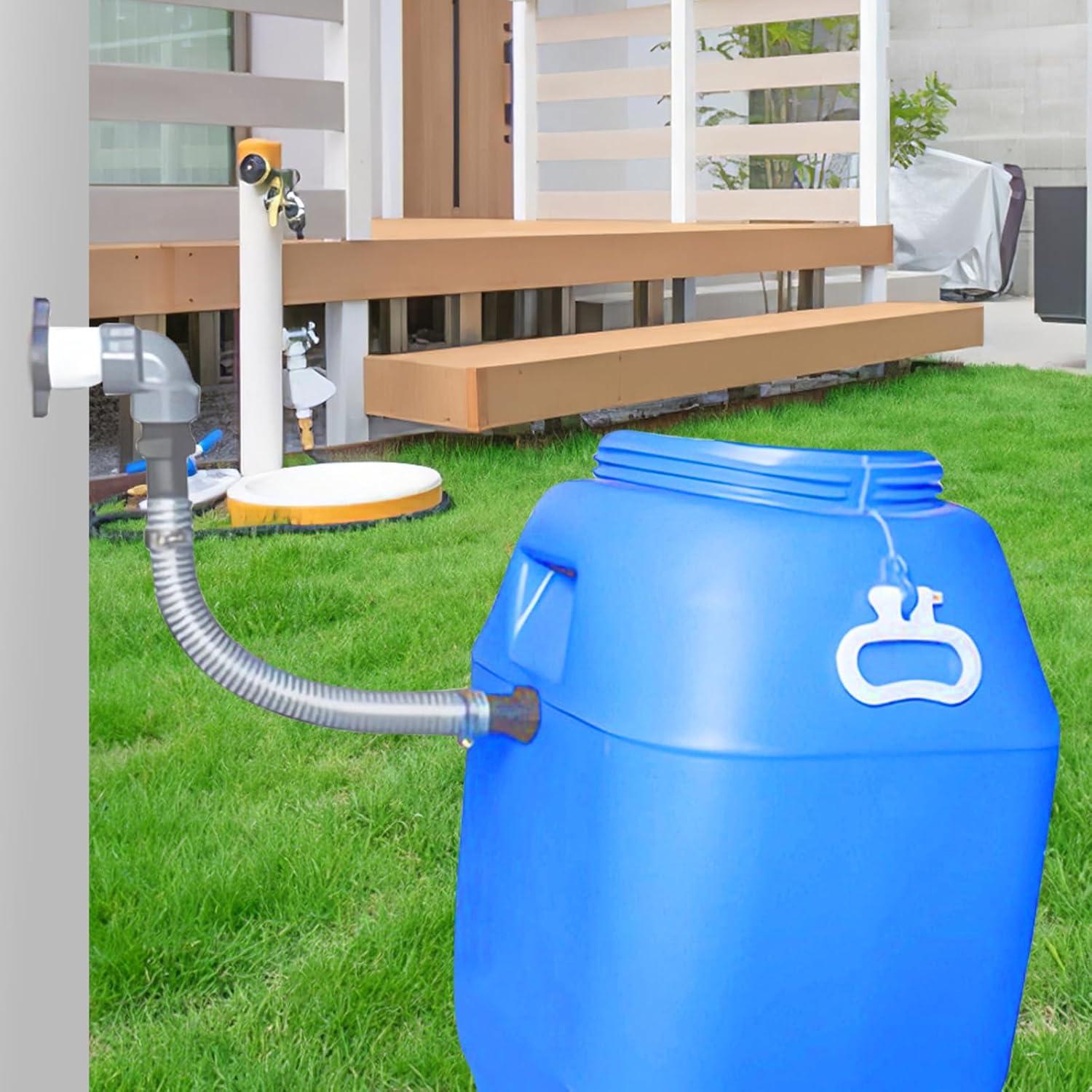 Markenlos Regenton Regentonset regengoot | Für Dächer bis 80 m² | Anschluss-Schlauch für Regenrohre Regenton