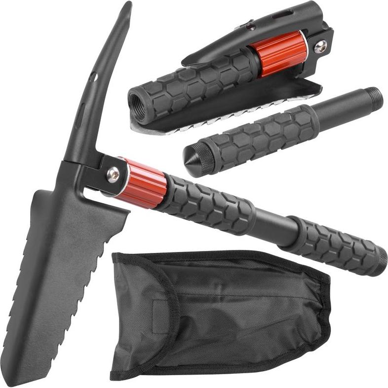 Schaufel Strend Pro Tactic, faltbar, multifunktional, mit Feuerstein, in Textiltasche