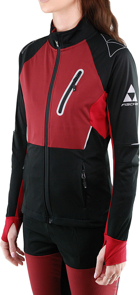 Softshelljacke zum Langlaufen FISCHER Asarna Schwarz - Burgund MIT