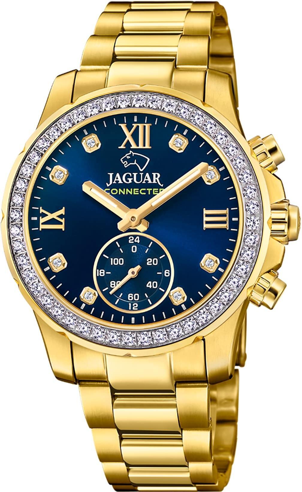 Jaguar Dámske multifunkčné hodinky Pripojené športové elegantné z nehrdzavejúcej ocele zlaté UJ983/3