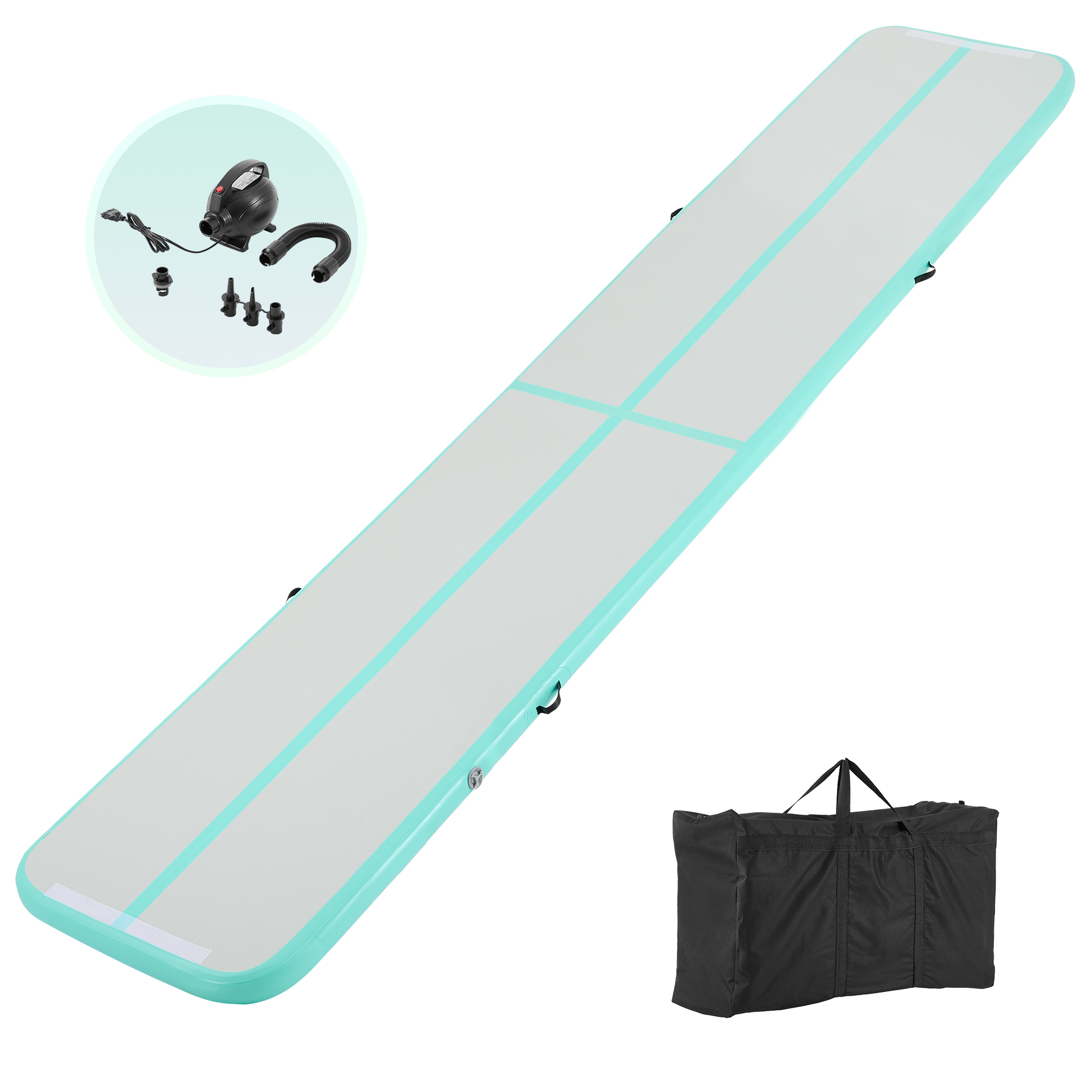 Crenex 500×100×10 cm Aufblasbar Turnmatte Air Matte Track Gymnastikmatte Tumbling grün