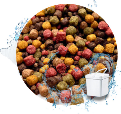 Warnicks Tierfutterservice WTS Koifutter 10-Sorten Mix mit Spirulina & Paprika - 5 Liter im Eimer 3 - 6 mm 2002-006