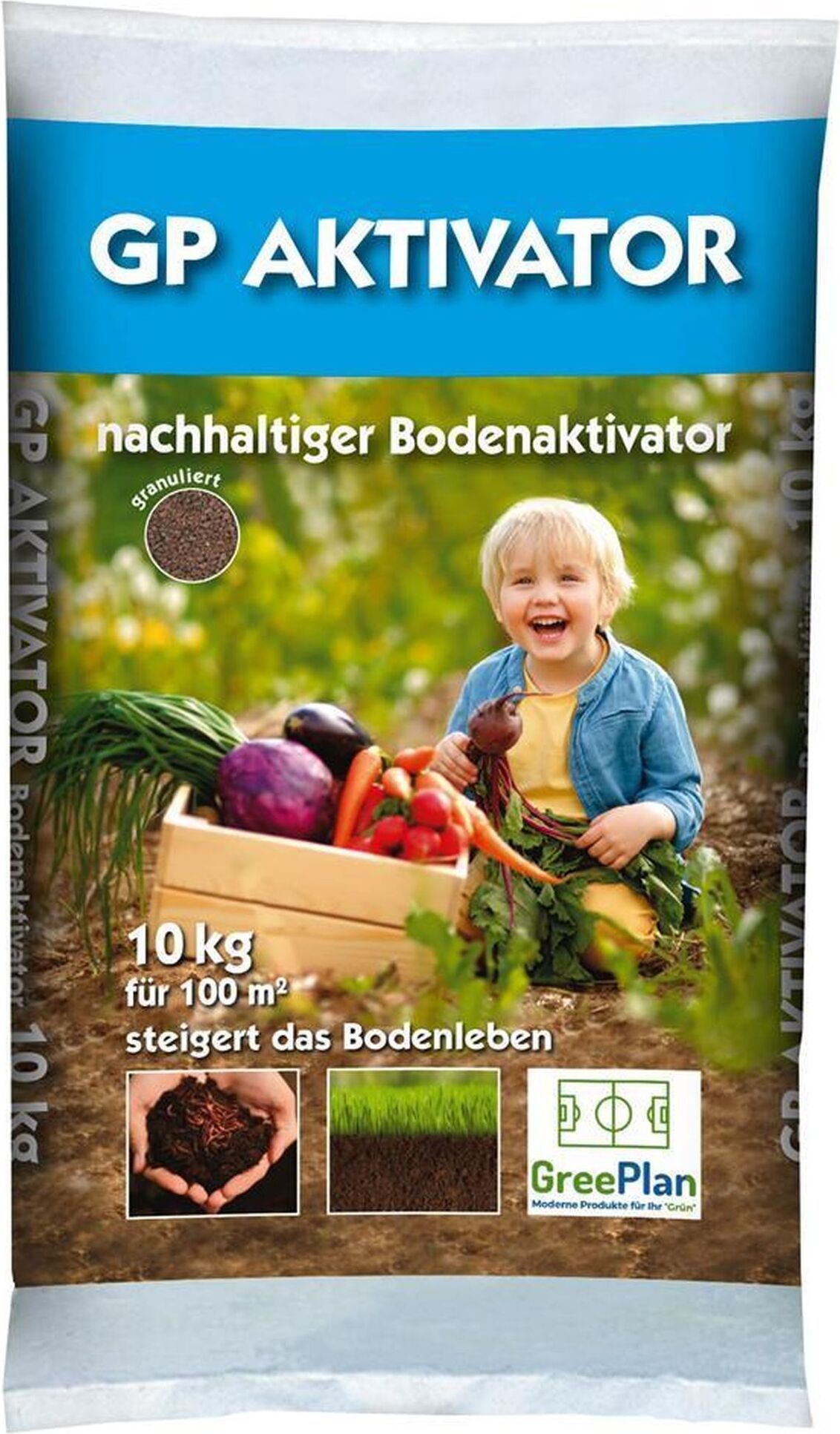 Green Plan GP Aktivator Bodenaktivator org. Bodenhilfsstoff 10kg Beutel 100 m² NPK-Dünger 4+3+4(+4,5) 821