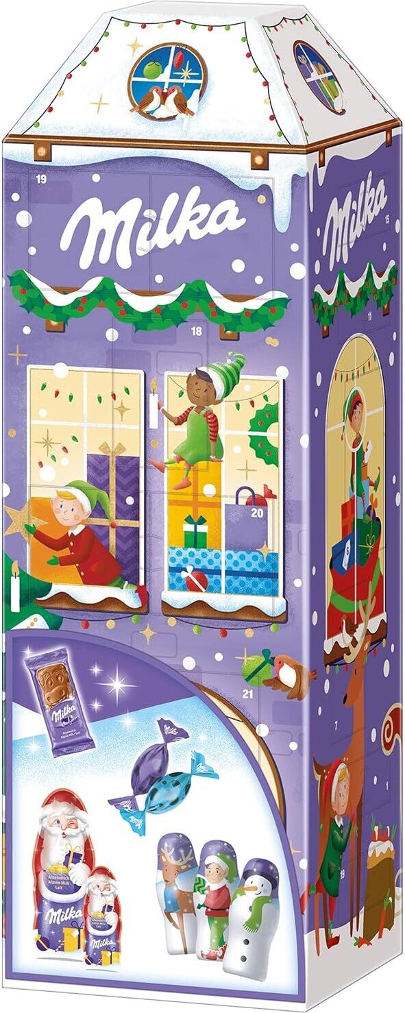Milka 3D domček Adventný kalendár lahodné vianočné pochúťky 229g