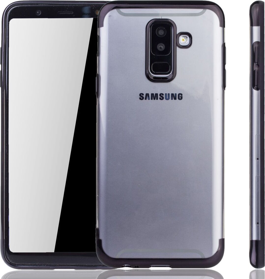 Kryt na mobilný telefón pre Samsung Galaxy A6 Plus Black - číry - TPU silikónové puzdro Zadný kryt Ochranný kryt v transparentnej čiernej farbe
