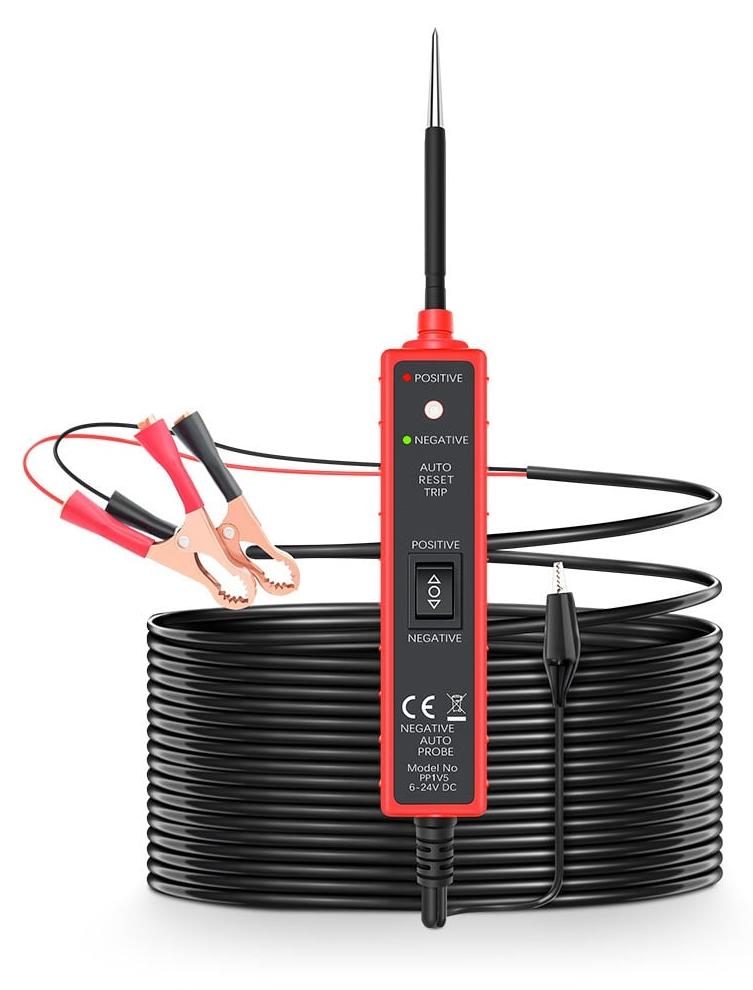 Tragbares multifunktionales Techstar®-Prüfgerät für Fahrzeugstromkreise 6 V–24 V DC mit 5 m langem Kabel, 8-A-Überlastschutz und Polaritätsprüfung