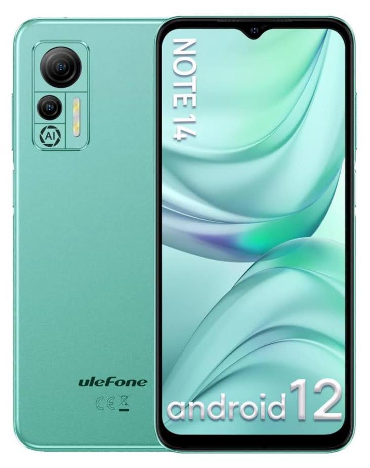Ulefone Note 14, 16,6 cm (6.52"), 4 GB, 64 GB, 13 MP, Android 12, Zelená
