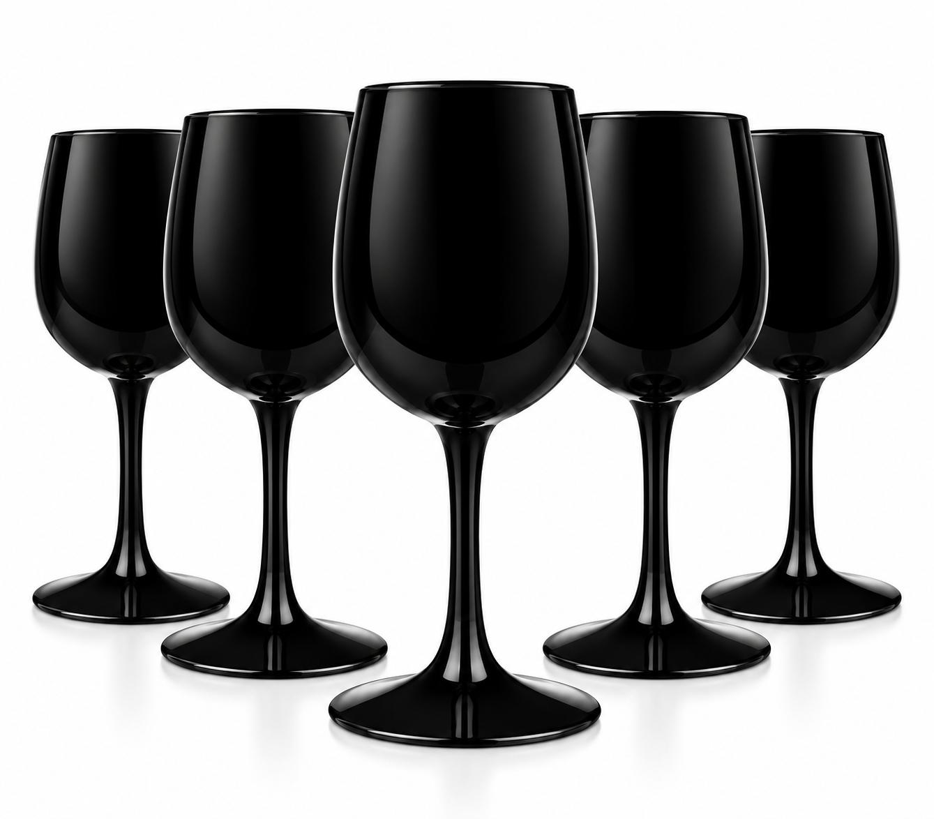 Weingläser Set 300ml im 6er-Pack Schwarze Rotweingläser