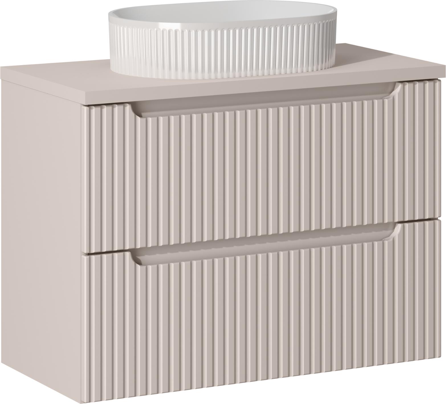 Badezimmerschrank 80 Cm Mit Sockelwaschtisch Und Kaschmirplatte