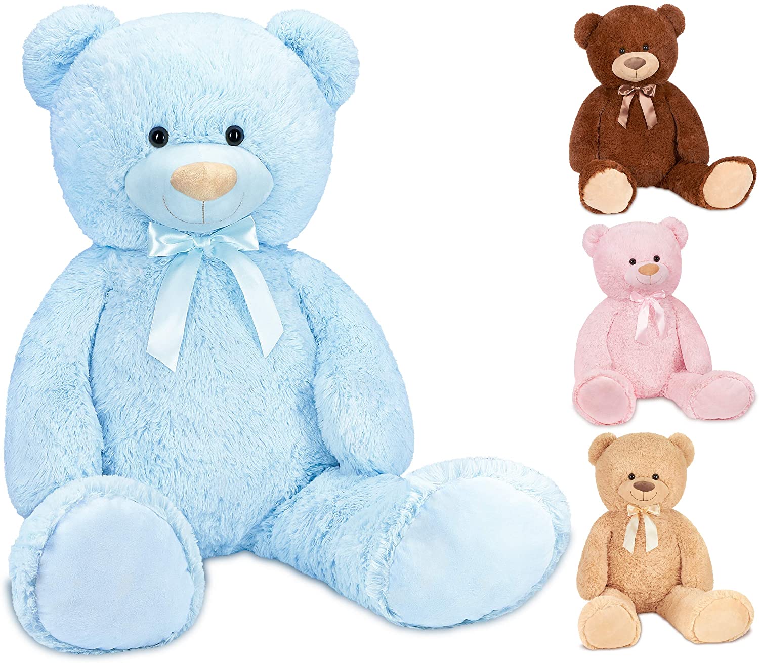 Teddybär Blau 50 cm groß mit Schleife Kuscheltier Teddy Kuschelbär Bär 