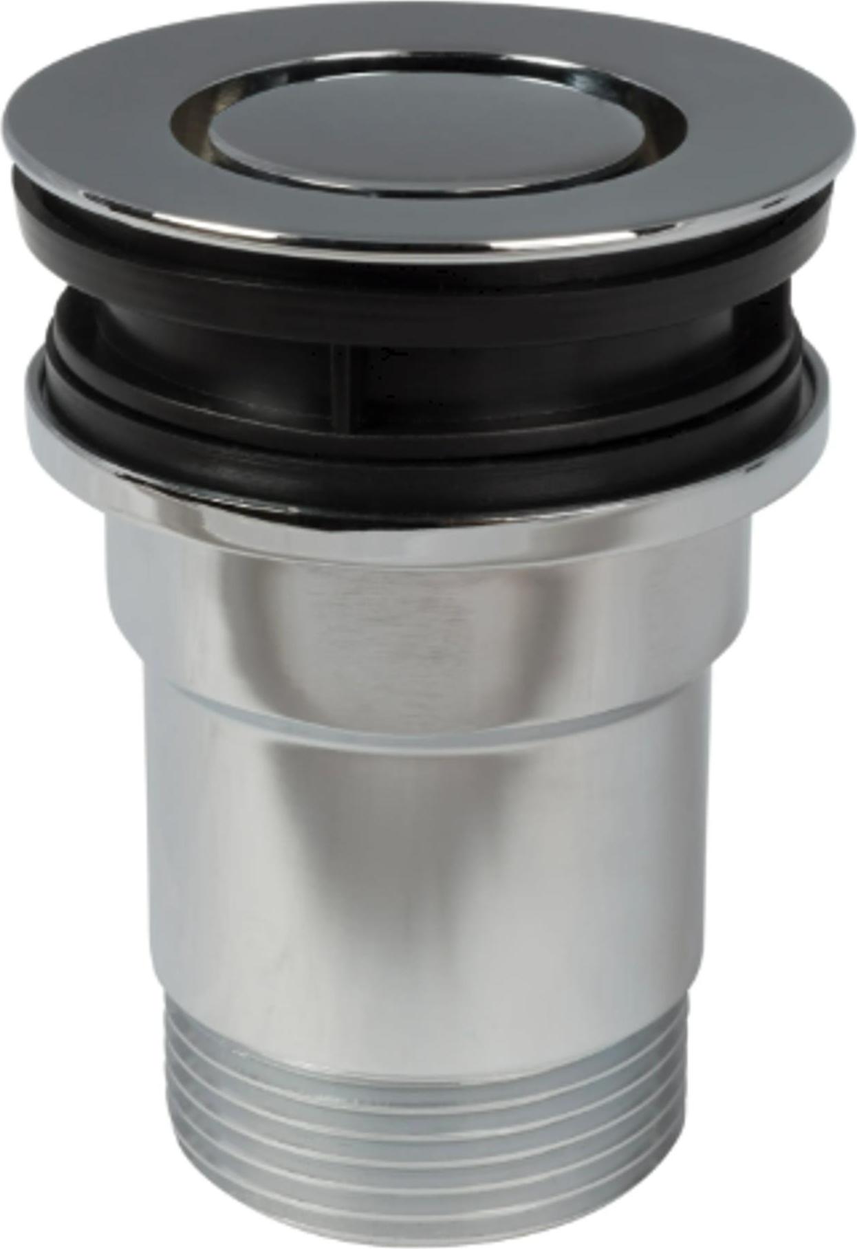 Fukana Fukana Push-Down Ablaufventil 5/4 mit Stopfen, Höhe bis 63mm, Chrom KC32CLICKDO