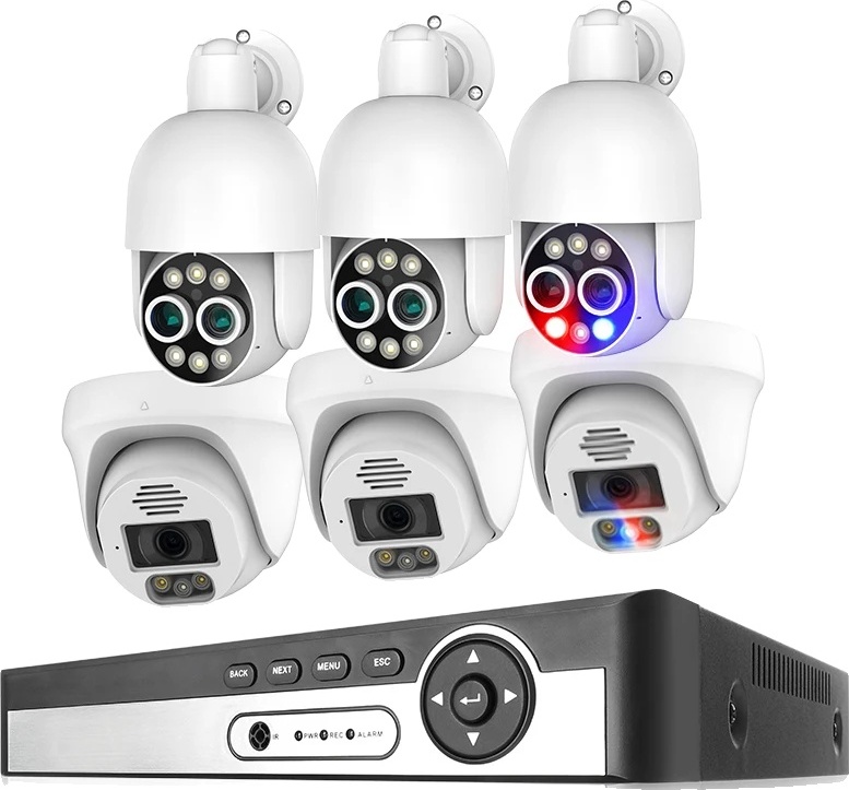 8-kanálový bezpečnostný kamerový systém NVR, rozlíšenie 8 MP Ultra HD, inteligentná detekcia AI, 8CH NVR 6 CAM 8MP, žiadny