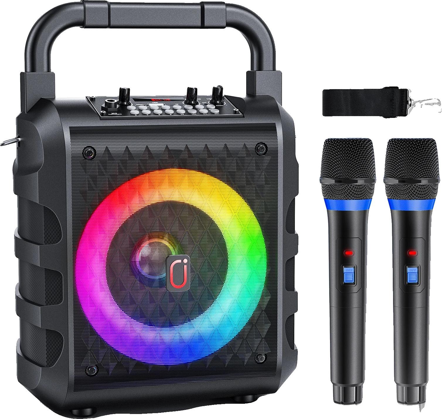 Prenosný Bluetooth reproduktor, karaoke systém, čierny