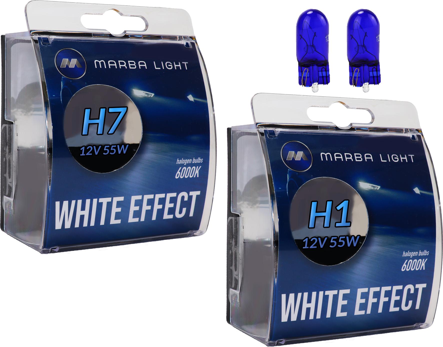 Marba Light H7 H1 + W5W 55W Marba Glühbirnensatz
