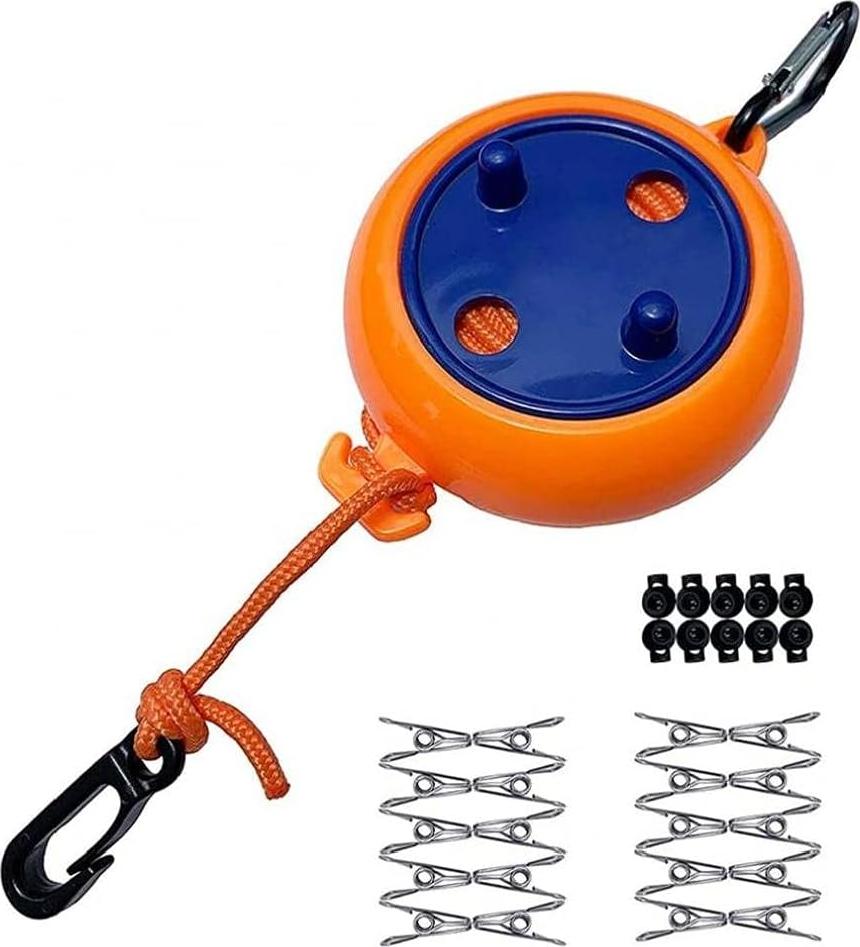 Meoiruery Laundry traceability line camping clothes portable expandable rope laundry drying non-slip hemp rope 8m orange KAU-ER-LYS-PH-20250912-59